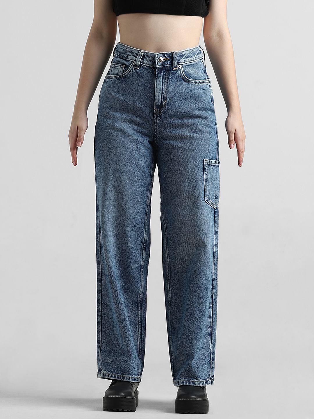 Blue High Rise Carpenter Jeans