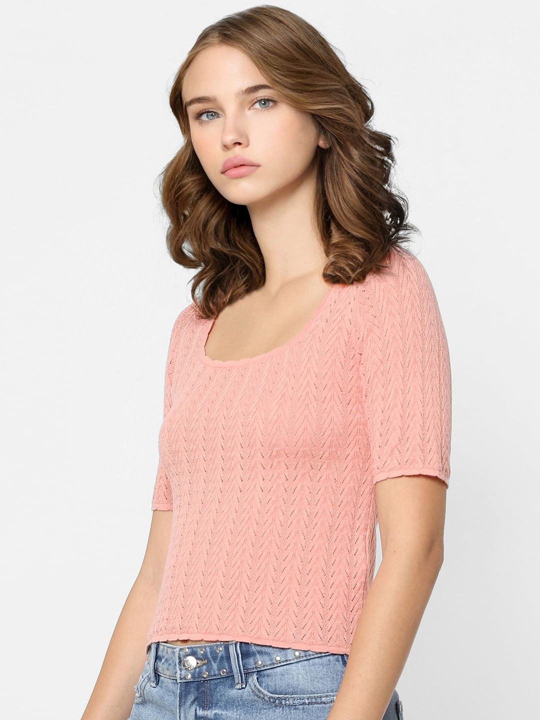 Peach Knit Top