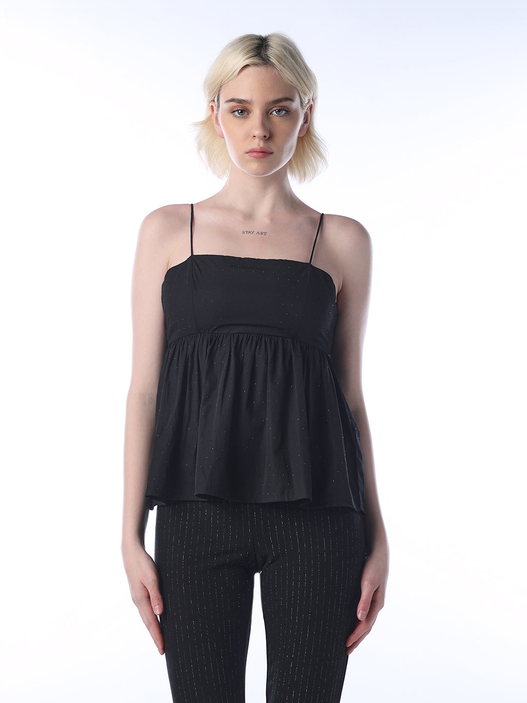 Rhinestone Detail Strappy Top