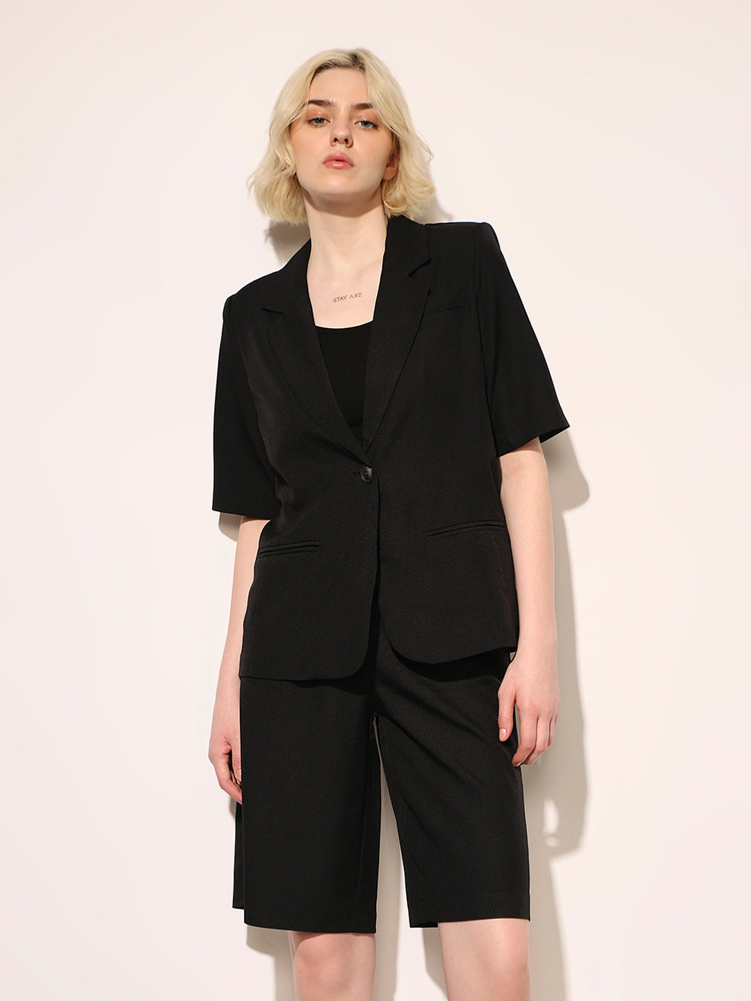 Black Single Breasted Blazer