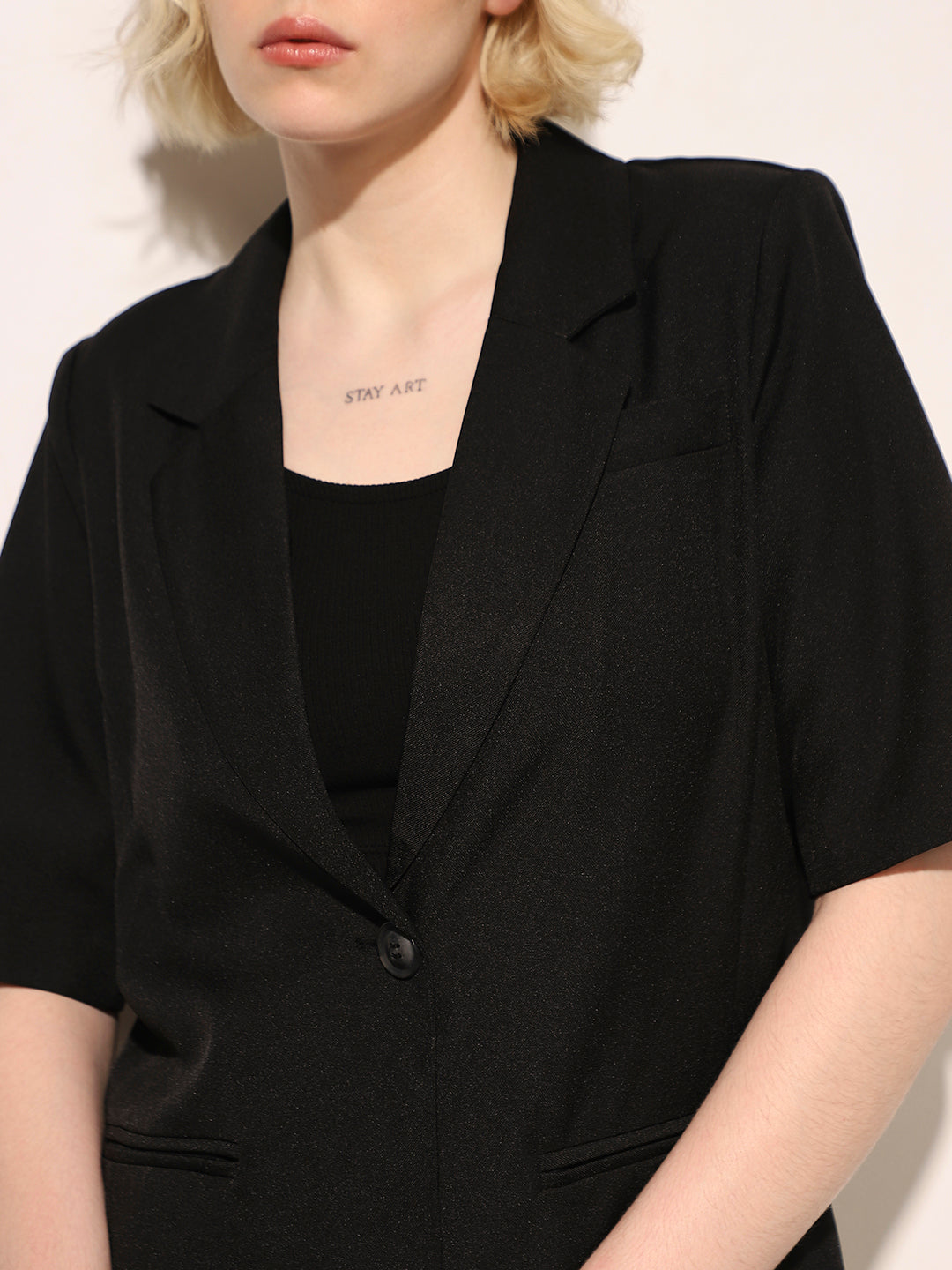 Black Single Breasted Blazer