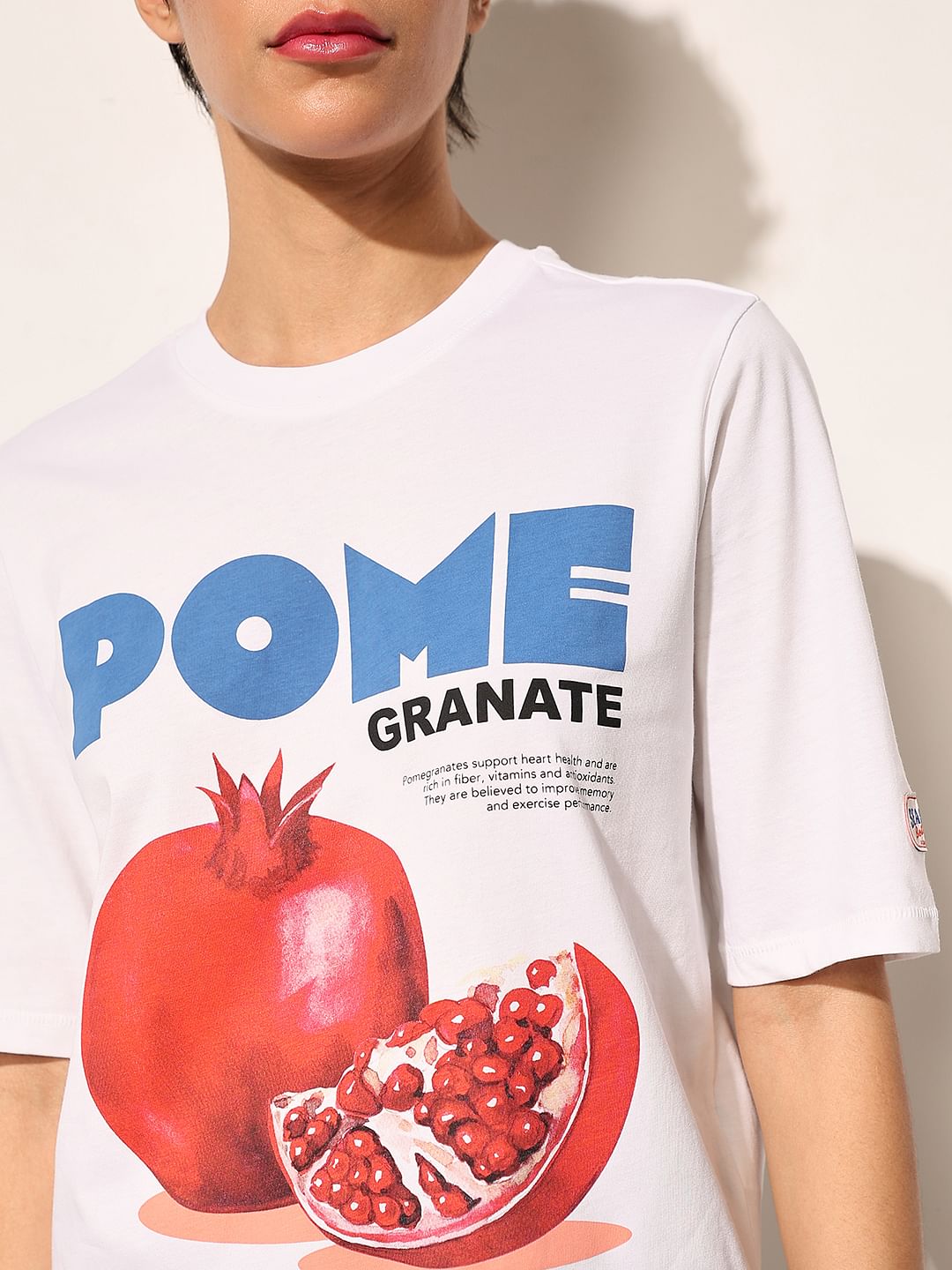 White Printed Cotton T-Shirt