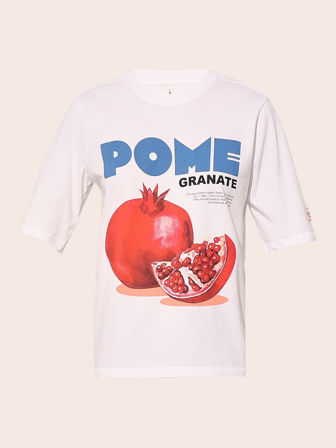 White Printed Cotton T-Shirt