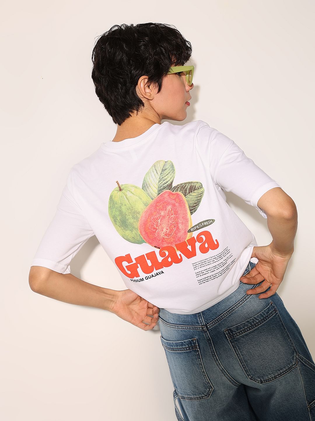 White Printed Cotton T-Shirt