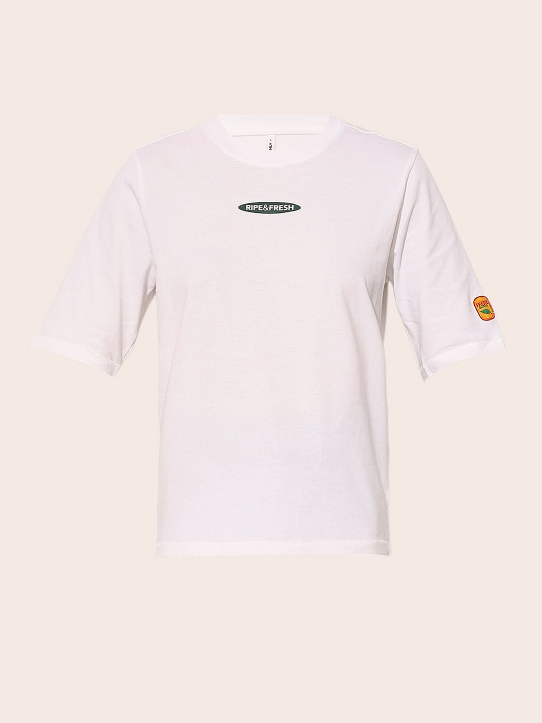 White Printed Cotton T-Shirt