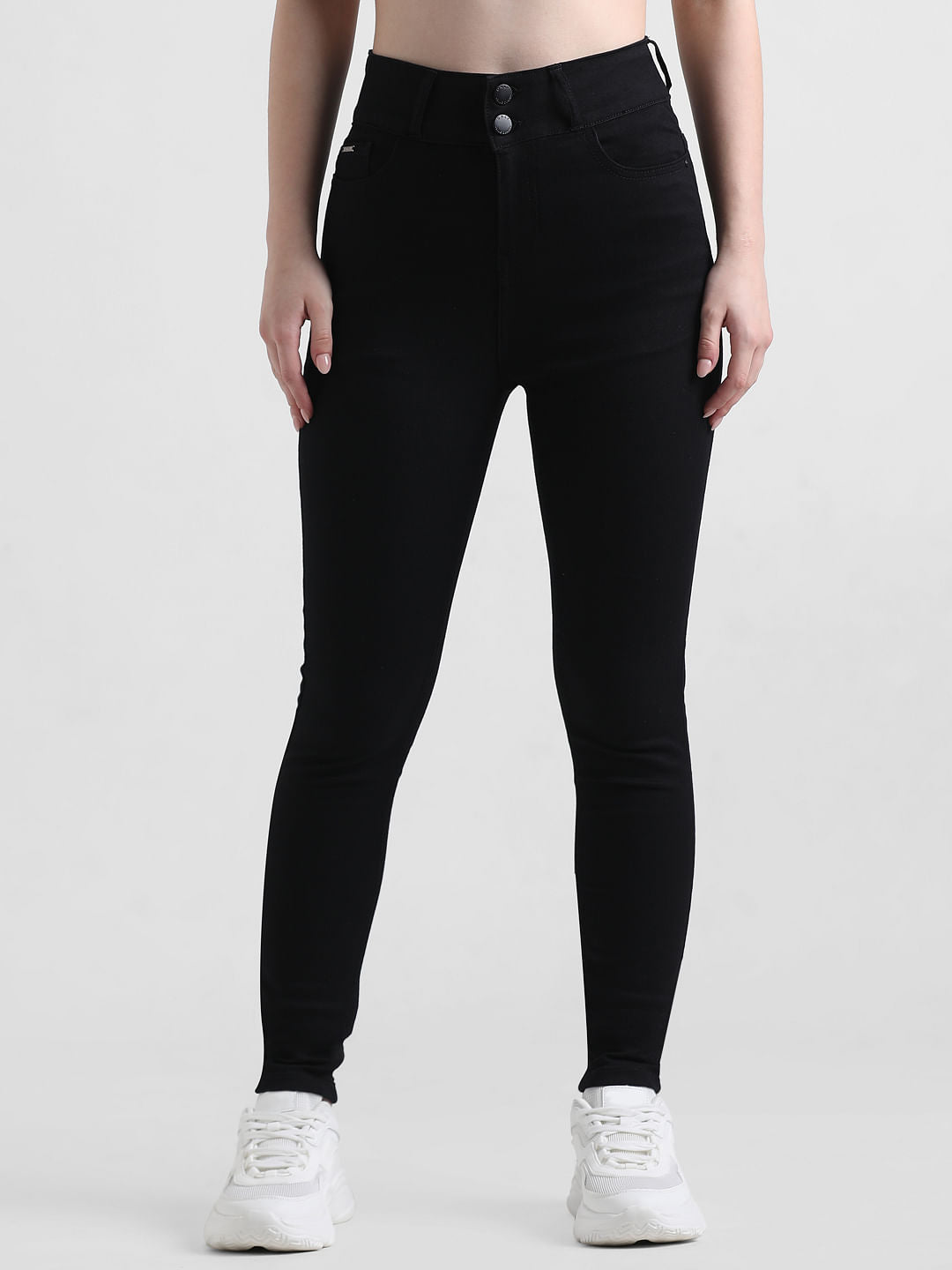 Black High Rise Piper Skinny Fit Jeans