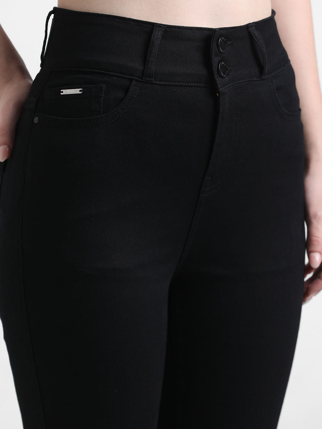 Black High Rise Piper Skinny Fit Jeans