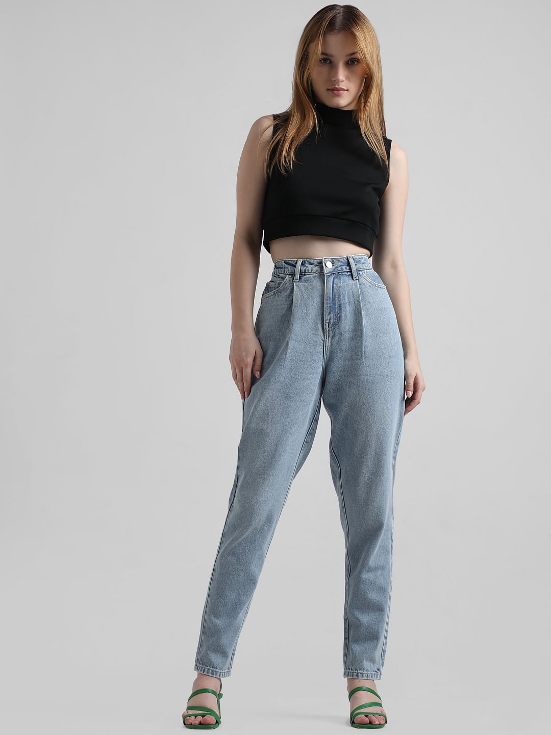 Light Blue High Rise Mom Fit Jeans