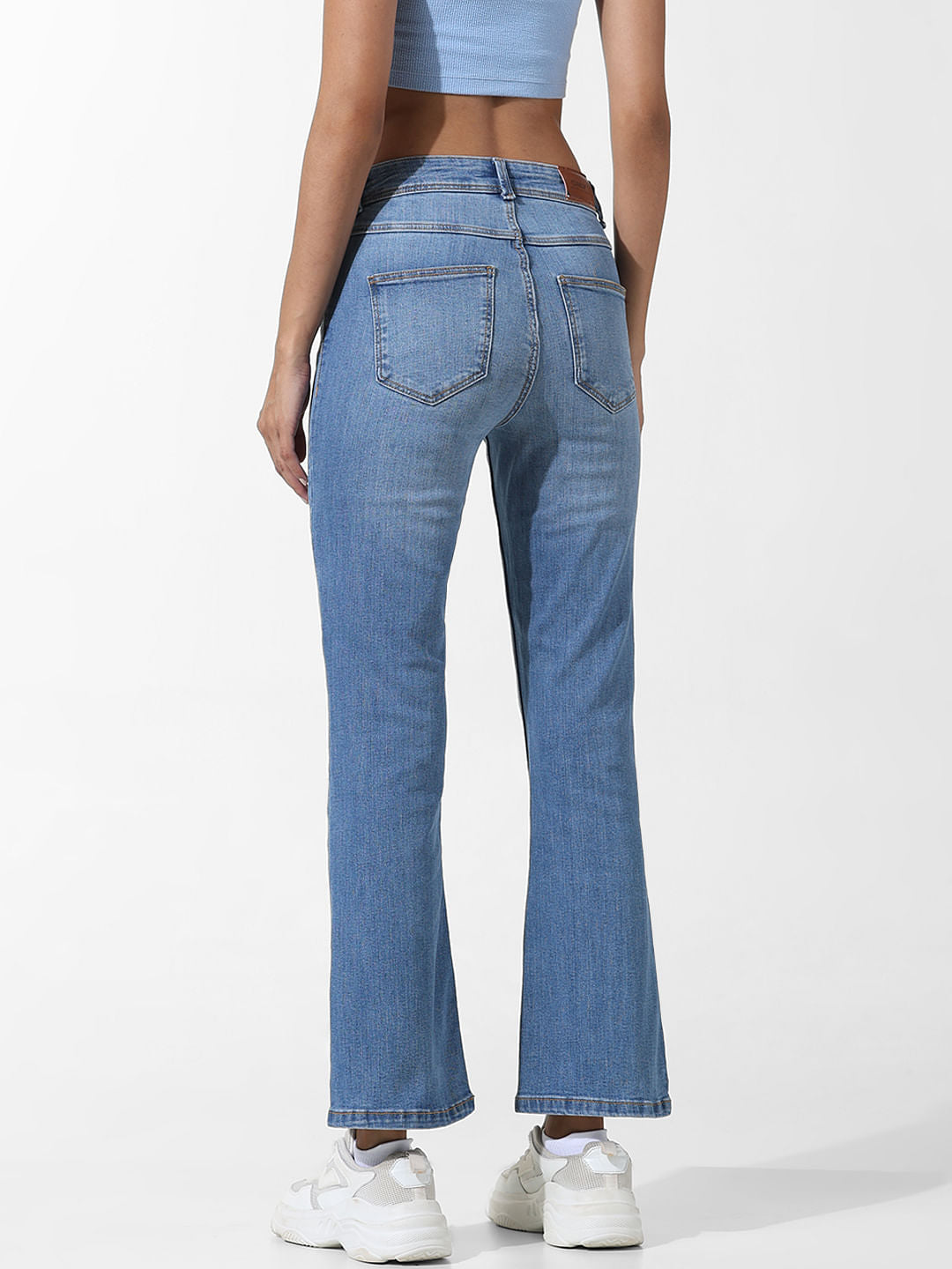 Blue High Rise Flared Jeans