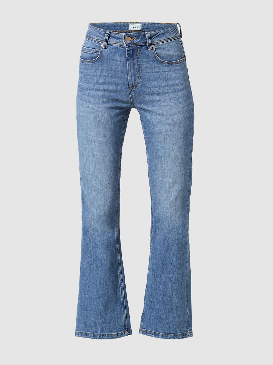 Blue High Rise Flared Jeans