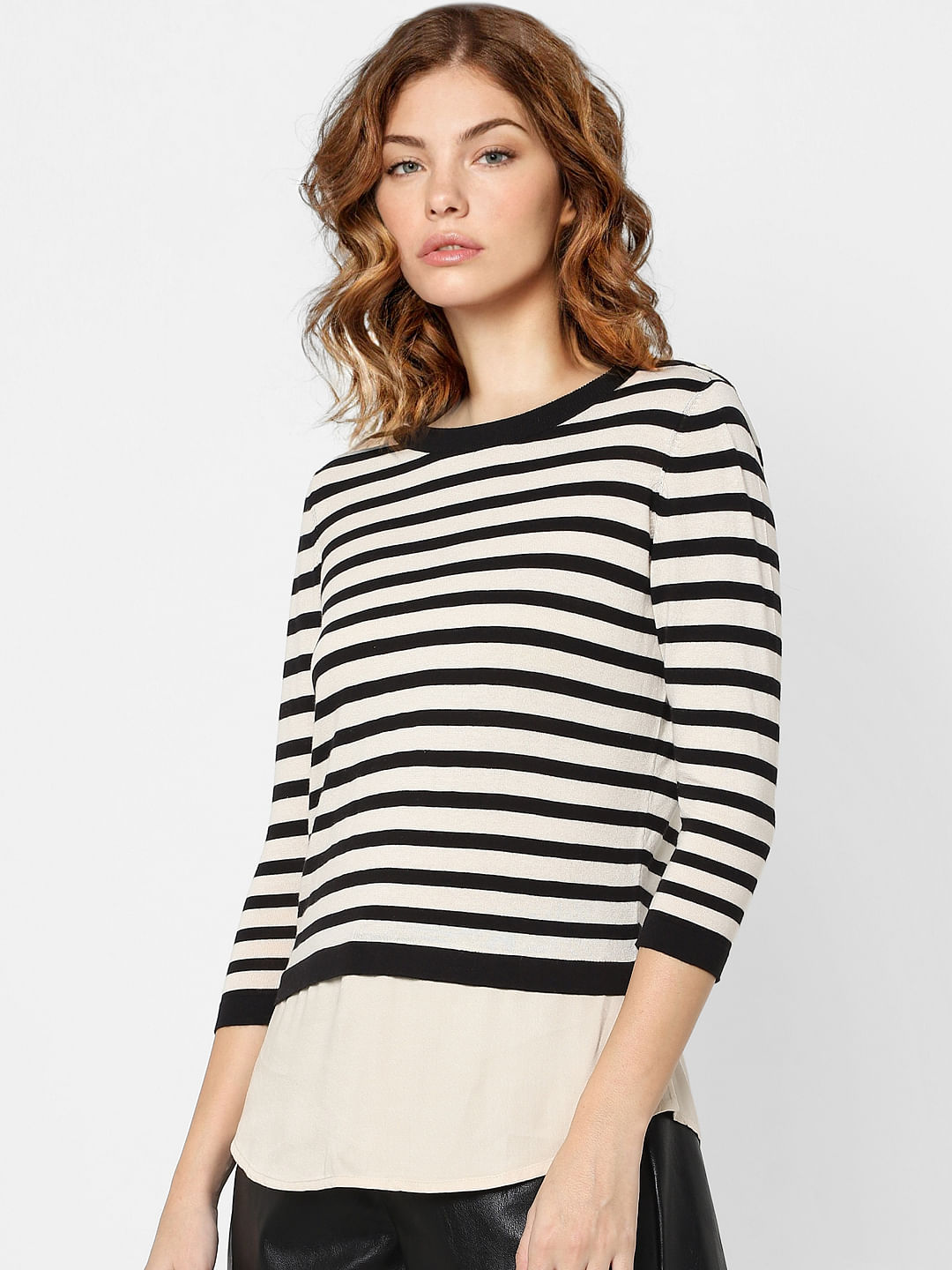 Beige Striped Pullover