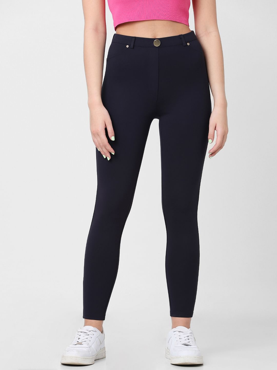 Navy Blue High Rise Leggings