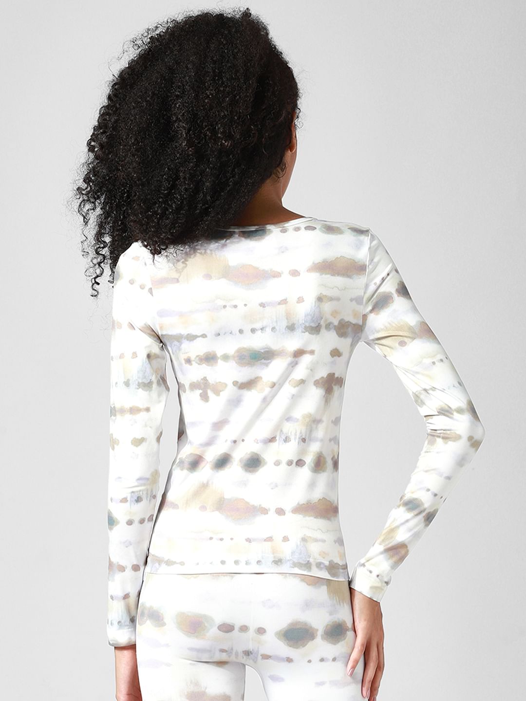 Beige Tie-Dye Co-Ord Training Top