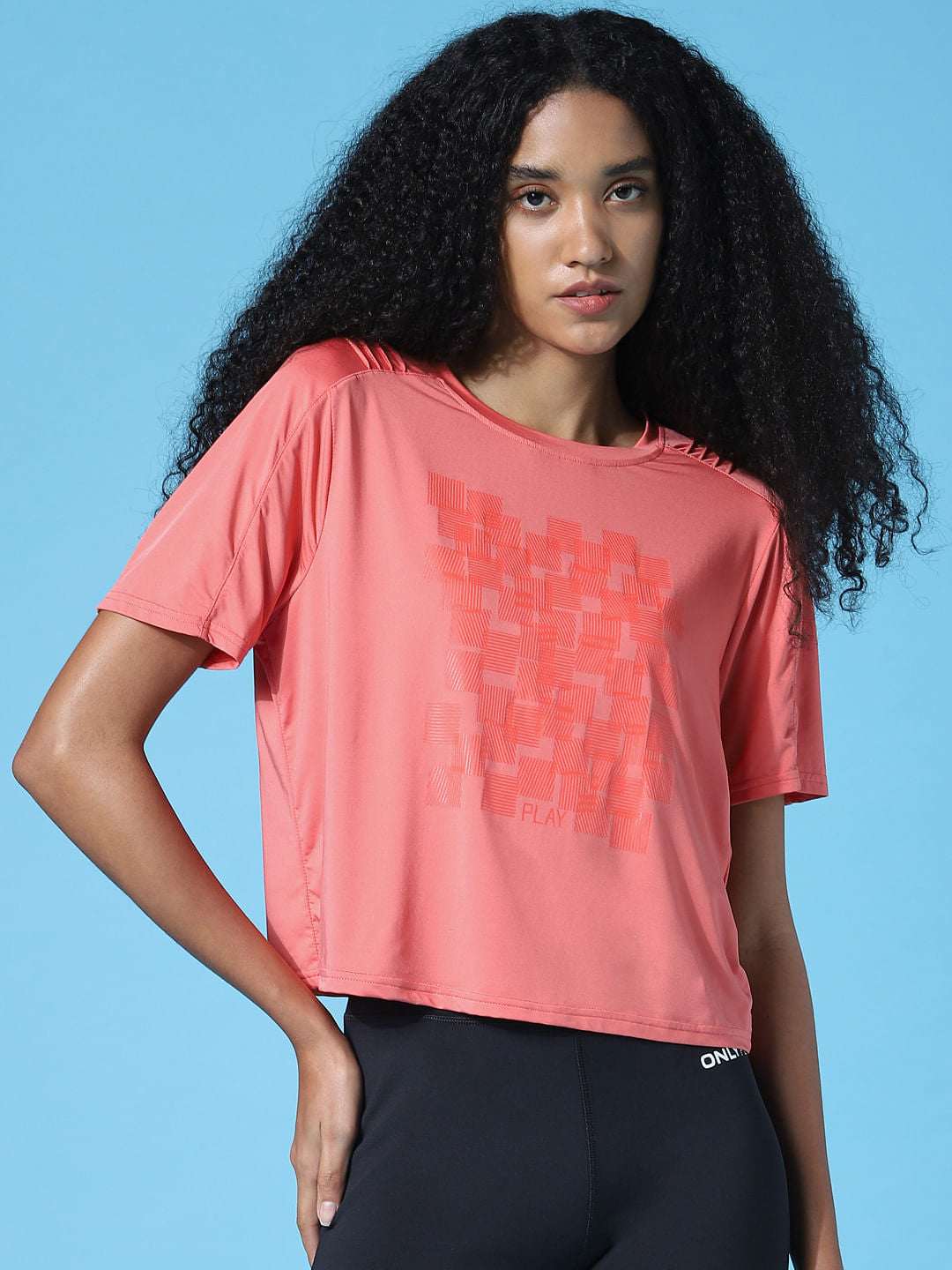 Play Coral Cropped Training T-Shirt