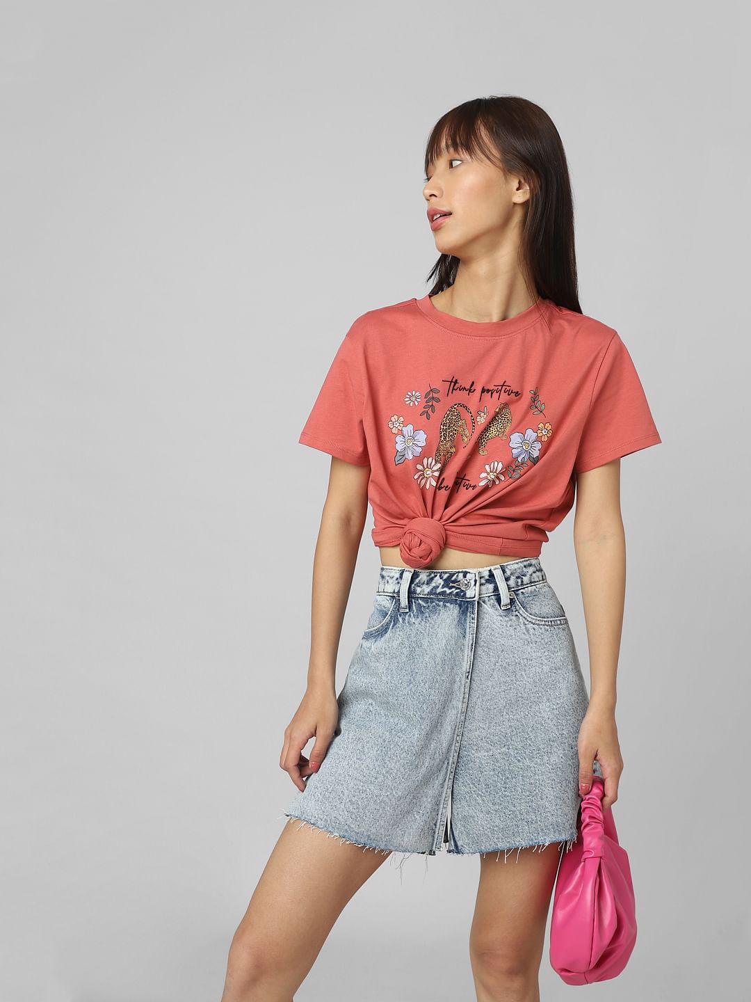 Peach Graphic Print T-Shirt