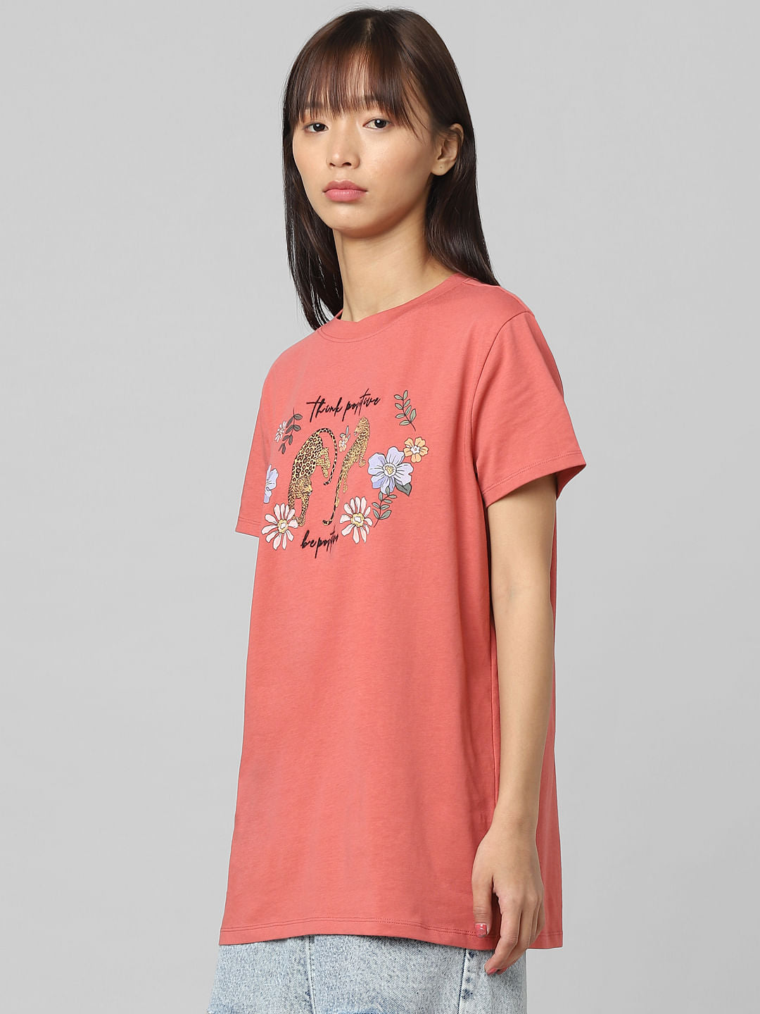 Peach Graphic Print T-Shirt