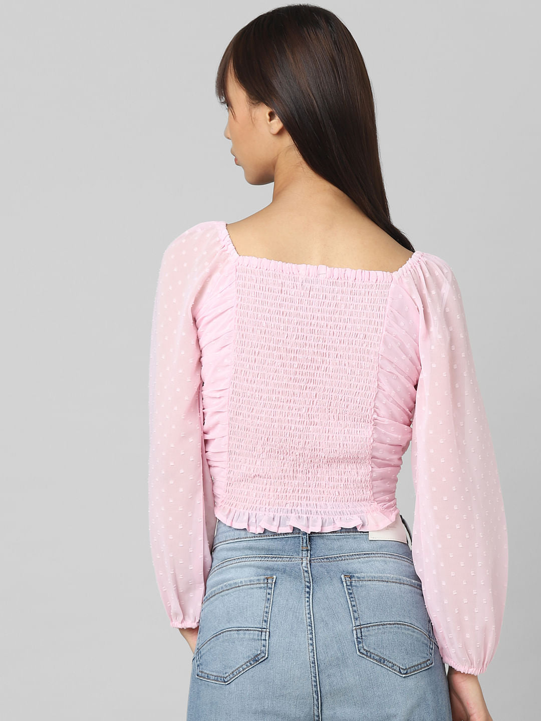 Pink Printed Cropped Top