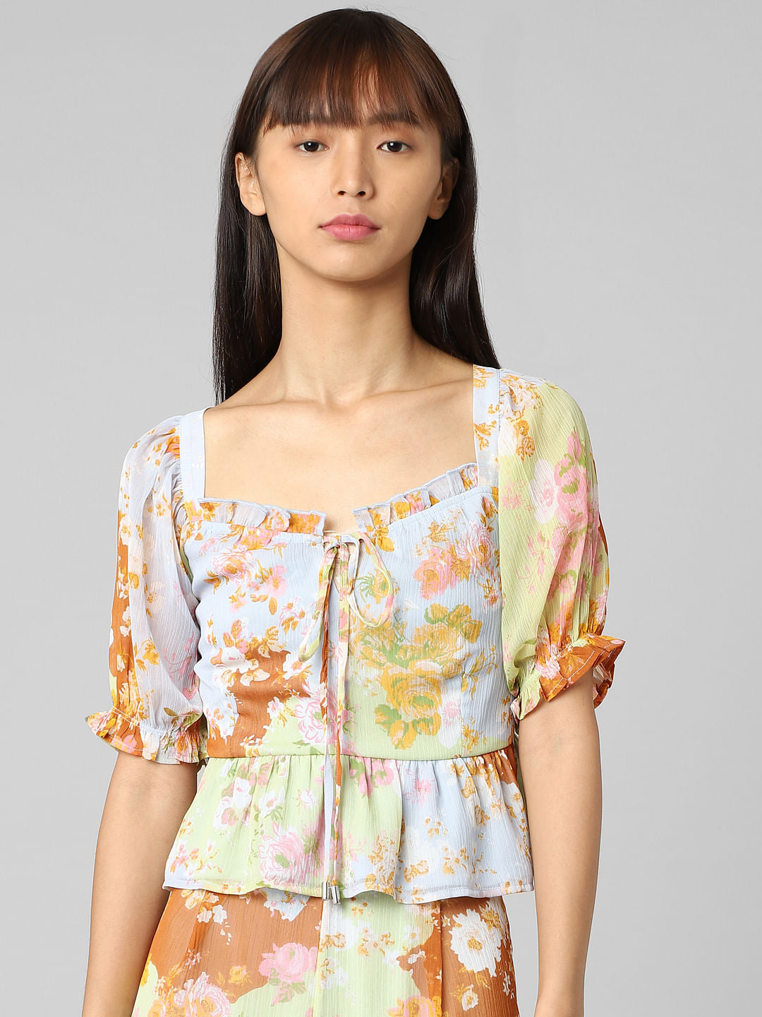 Green Floral Co-Ord Set Top