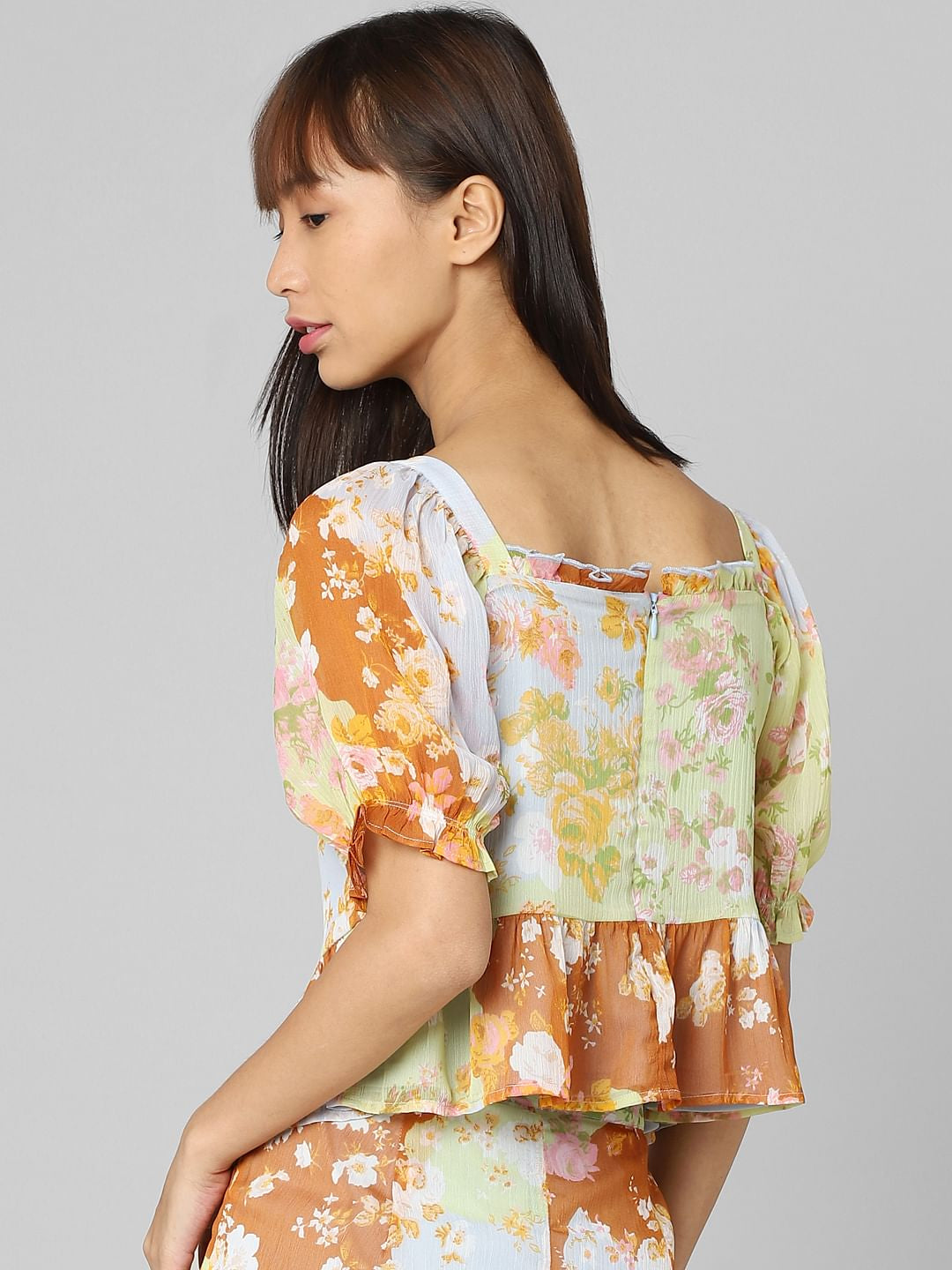 Green Floral Co-Ord Set Top