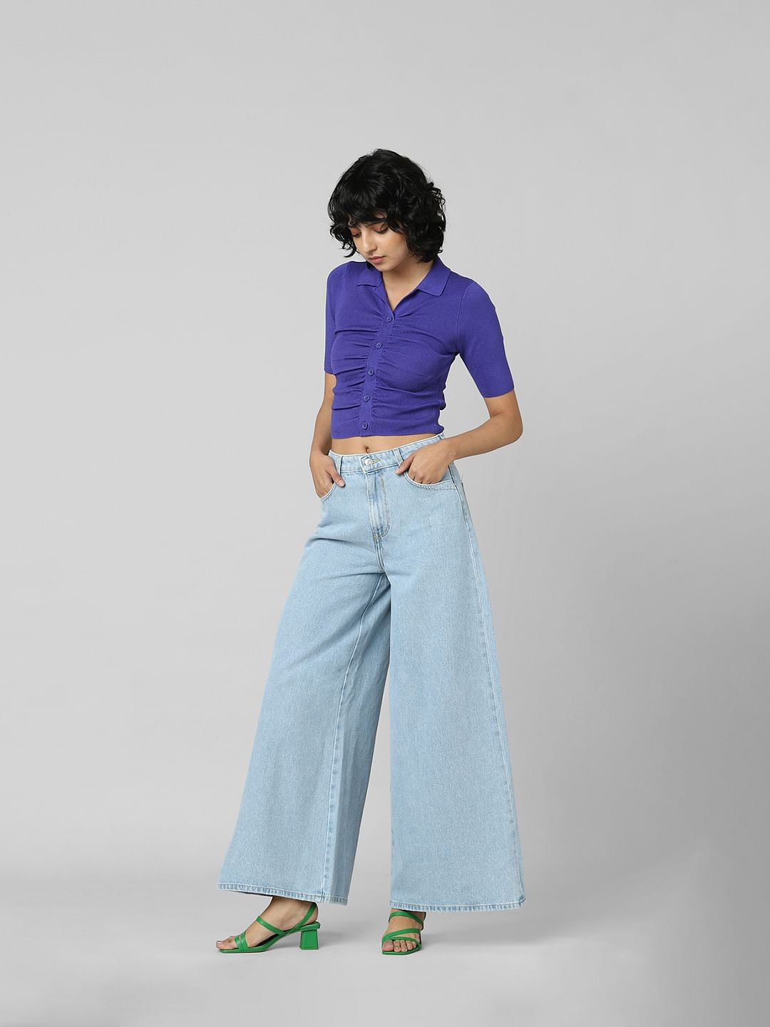 Violet Knitted Polo Top