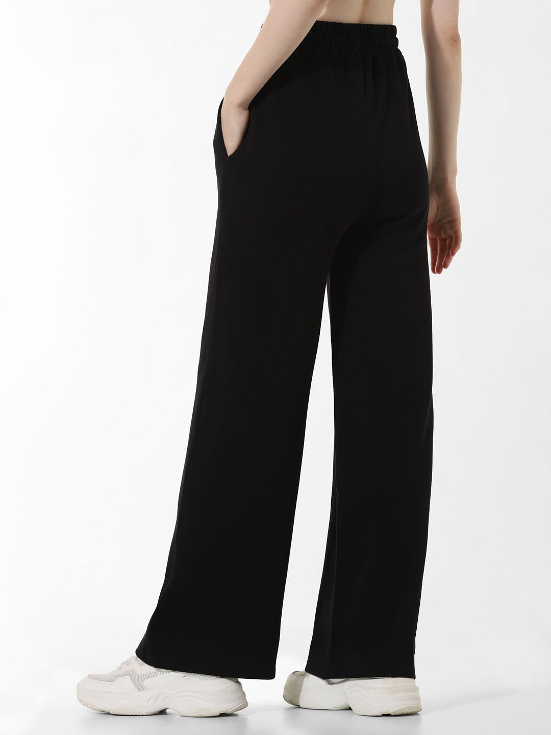 Black High Rise Flared Sweatpants