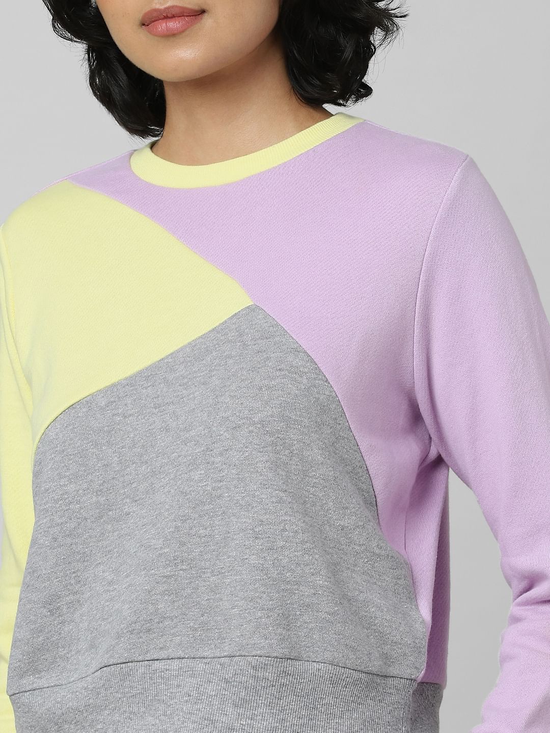 Grey Colourblocked Co-Ord Sweatshirt