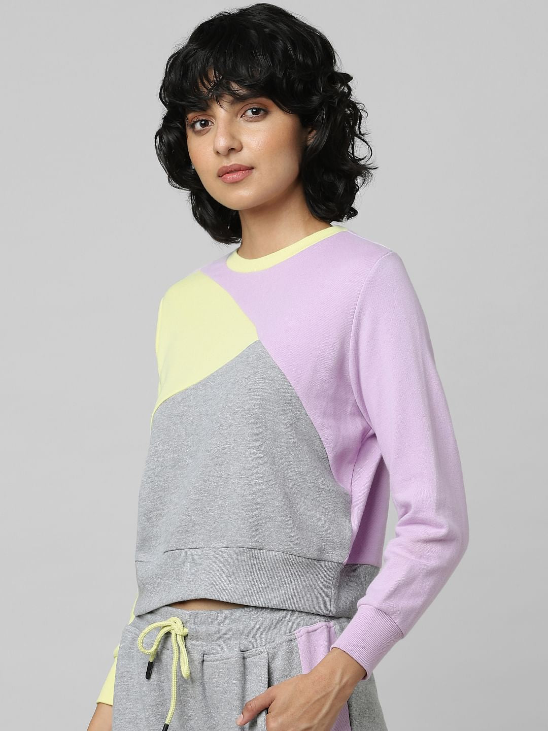 Grey Colourblocked Co-Ord Sweatshirt