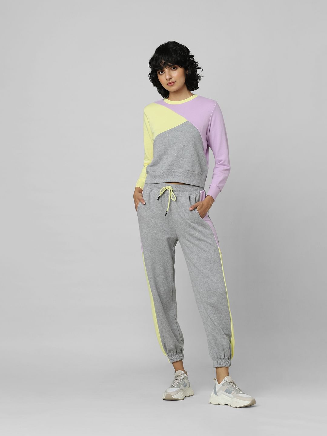 Grey Colourblocked Co-Ord Sweatshirt
