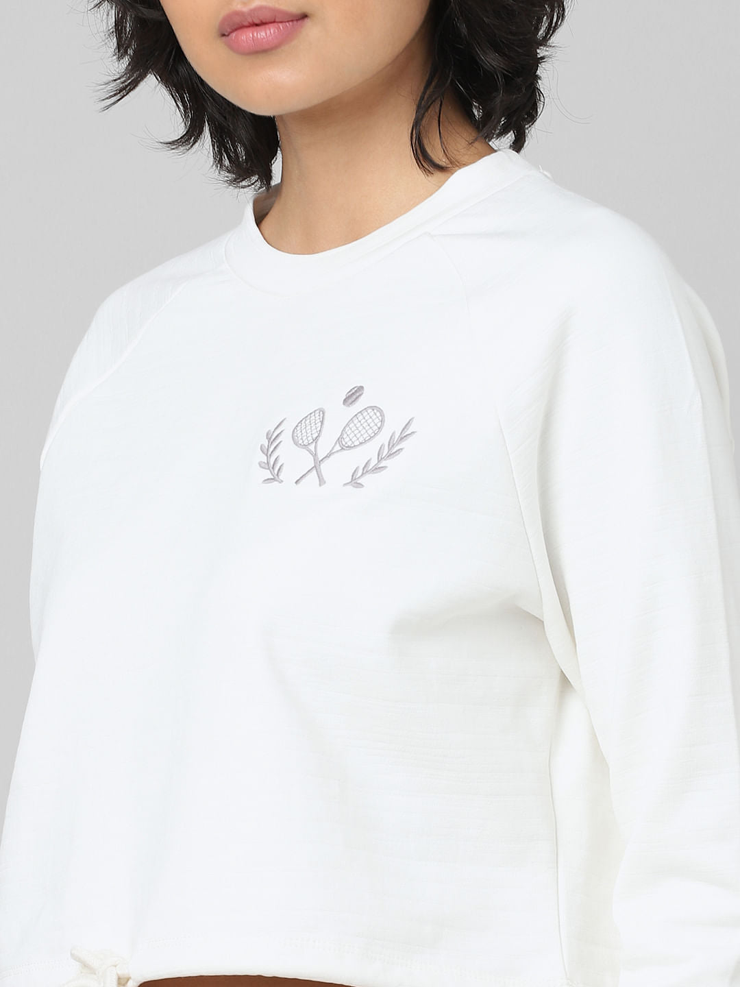 Beige Cropped Co-Ord Sweatshirt