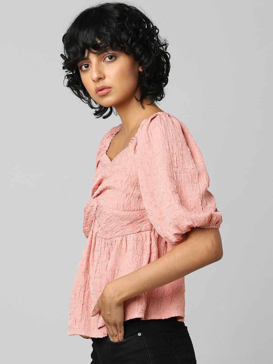 Pink Twist-Detail Top