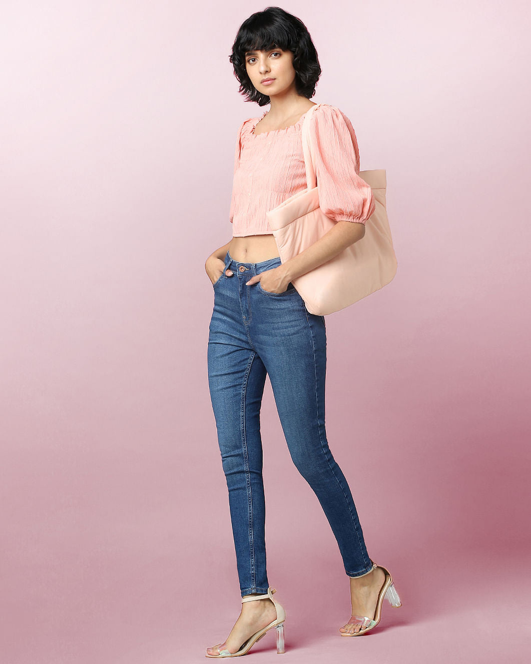 Blue High Rise Skinny Jeans