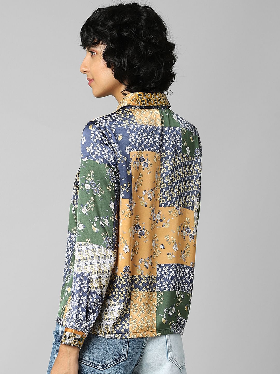 Multi-Colour Printed Satin Shirt