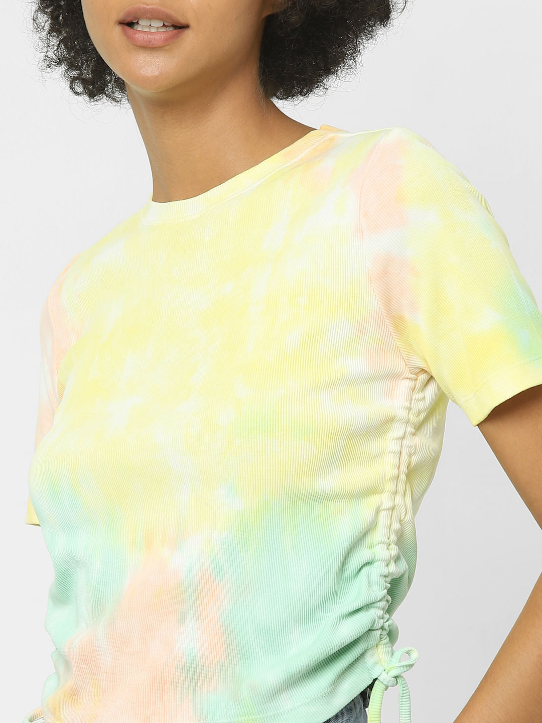 Yellow Tie-Dye Jersey Top