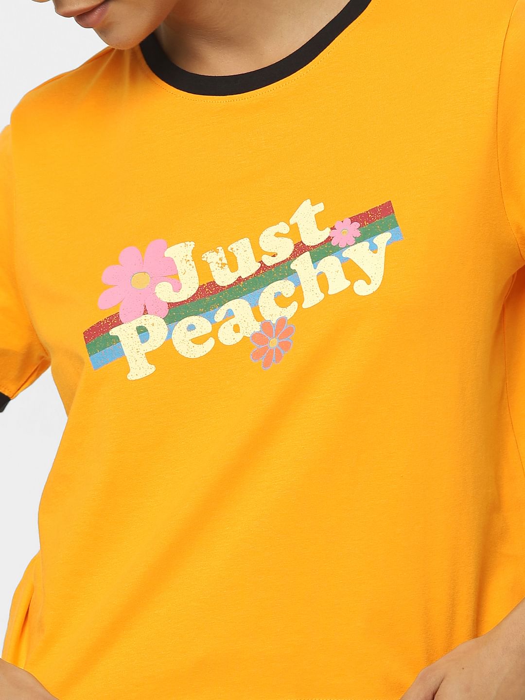 Orange Graphic Print T-Shirt