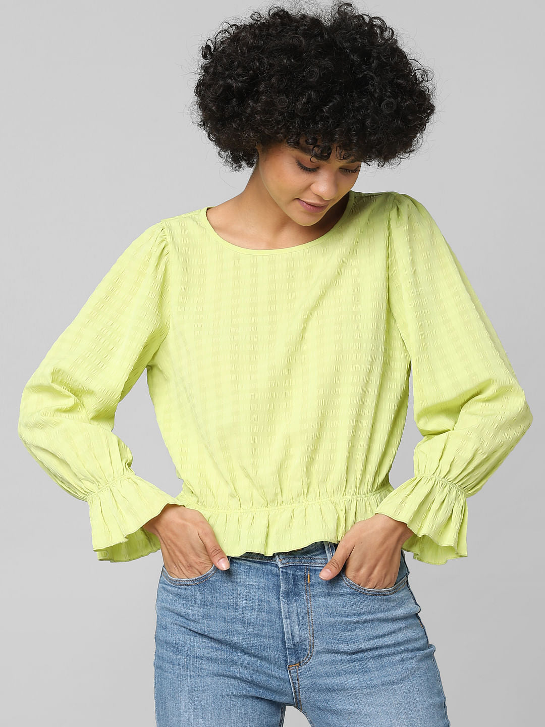 Green Textured Top