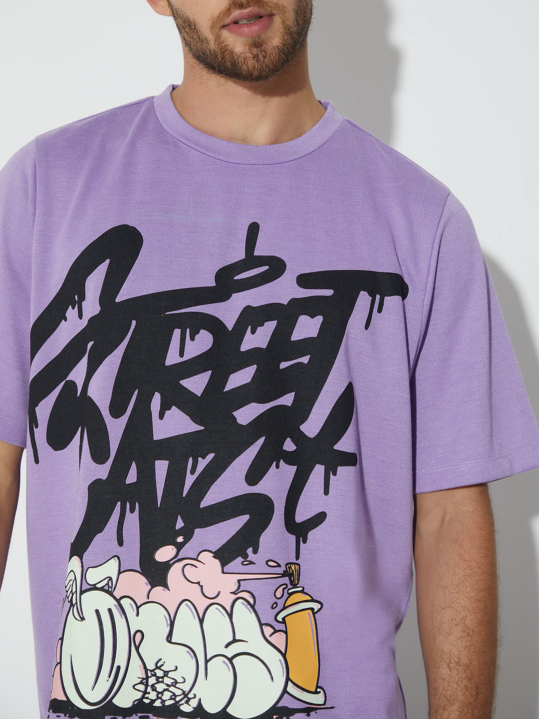 Only X Artverse Purple Graffiti Oversized Unisex T-Shirt