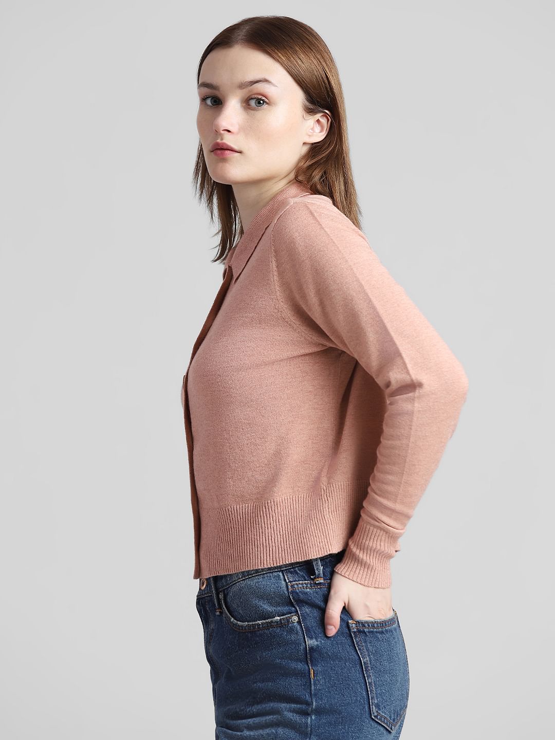 Brown Front Button Cardigan