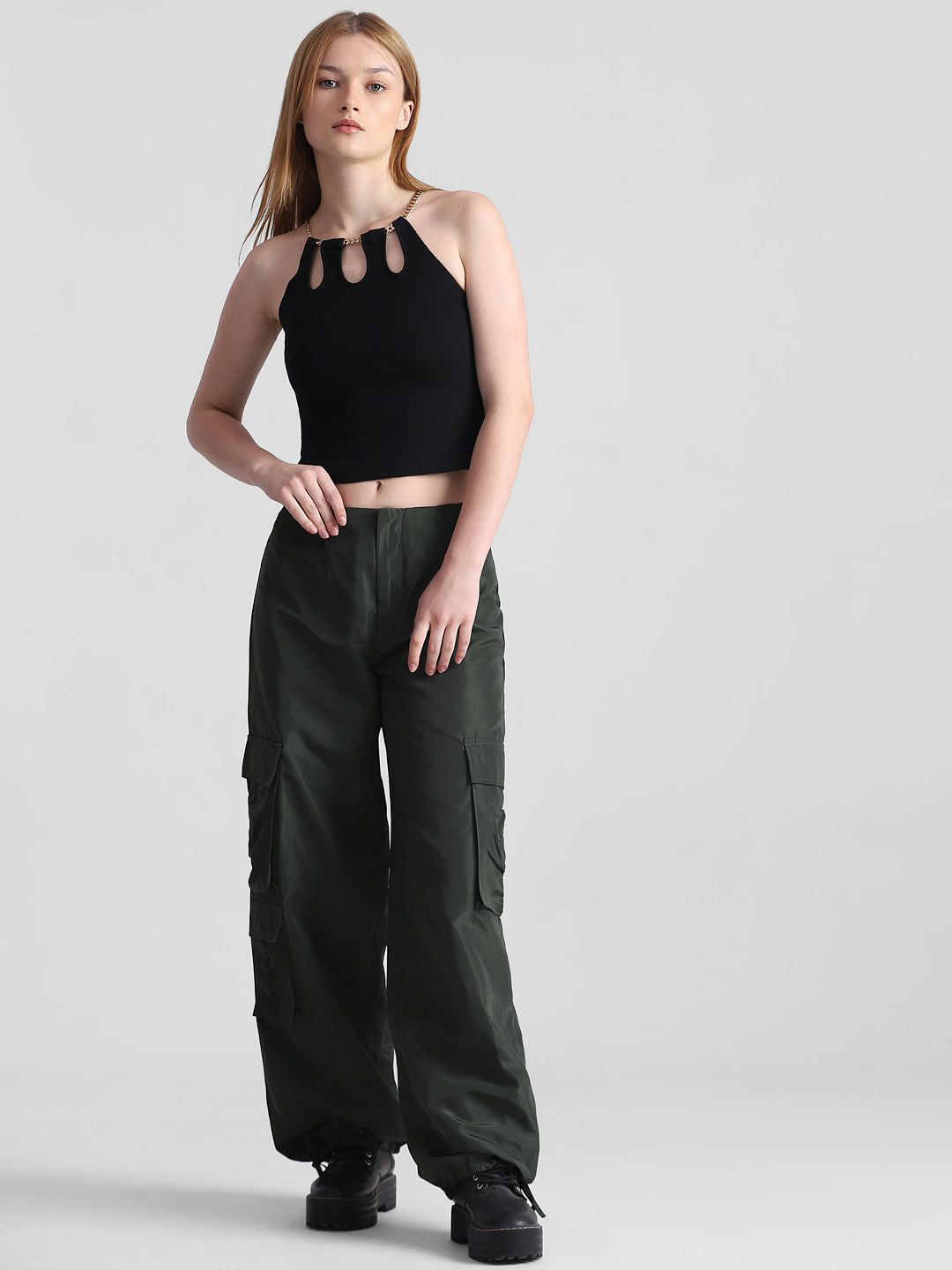 Black Chain Detail Tank Top