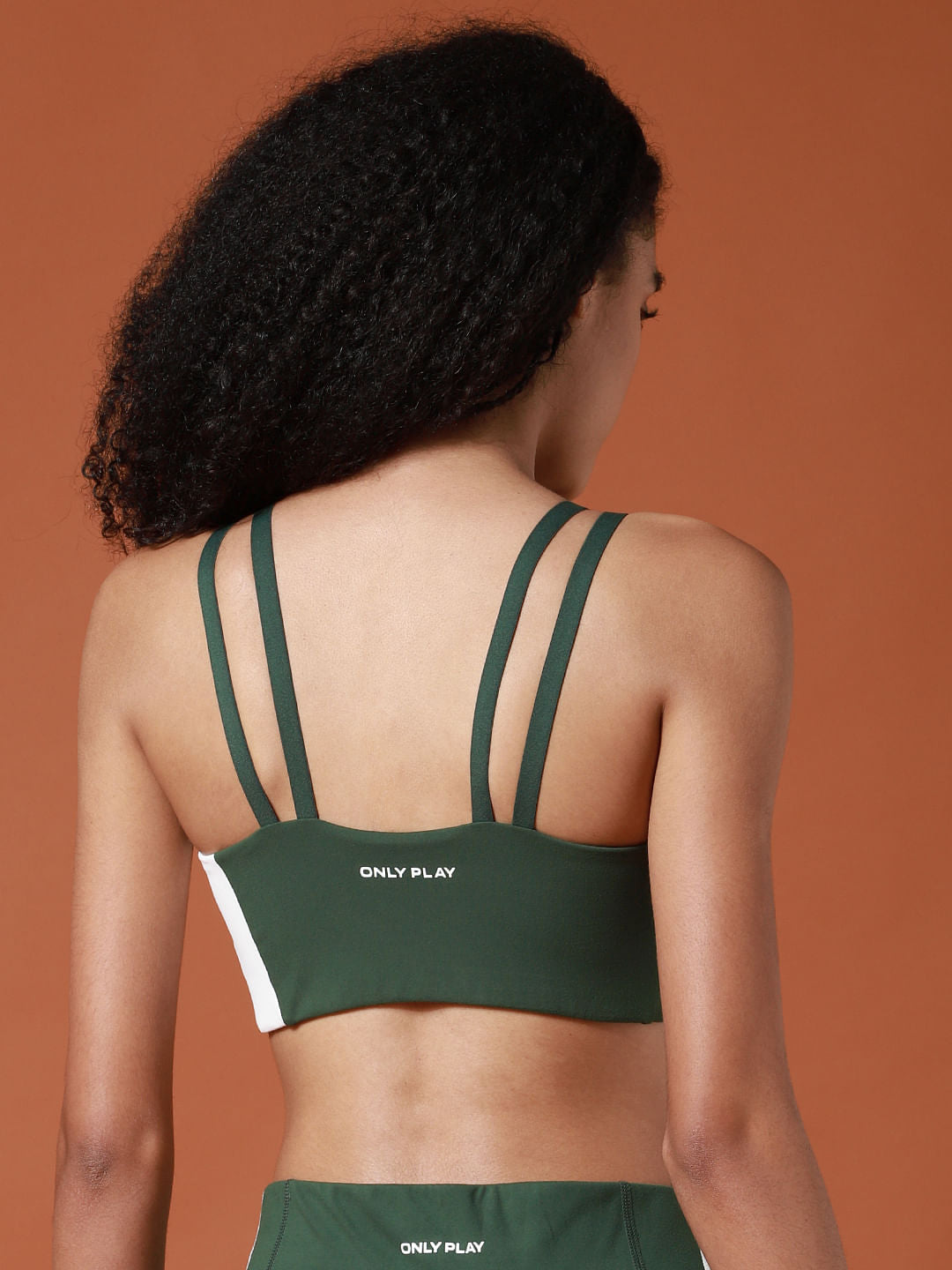 Green Colourblocked Co-Ord Sports Bra