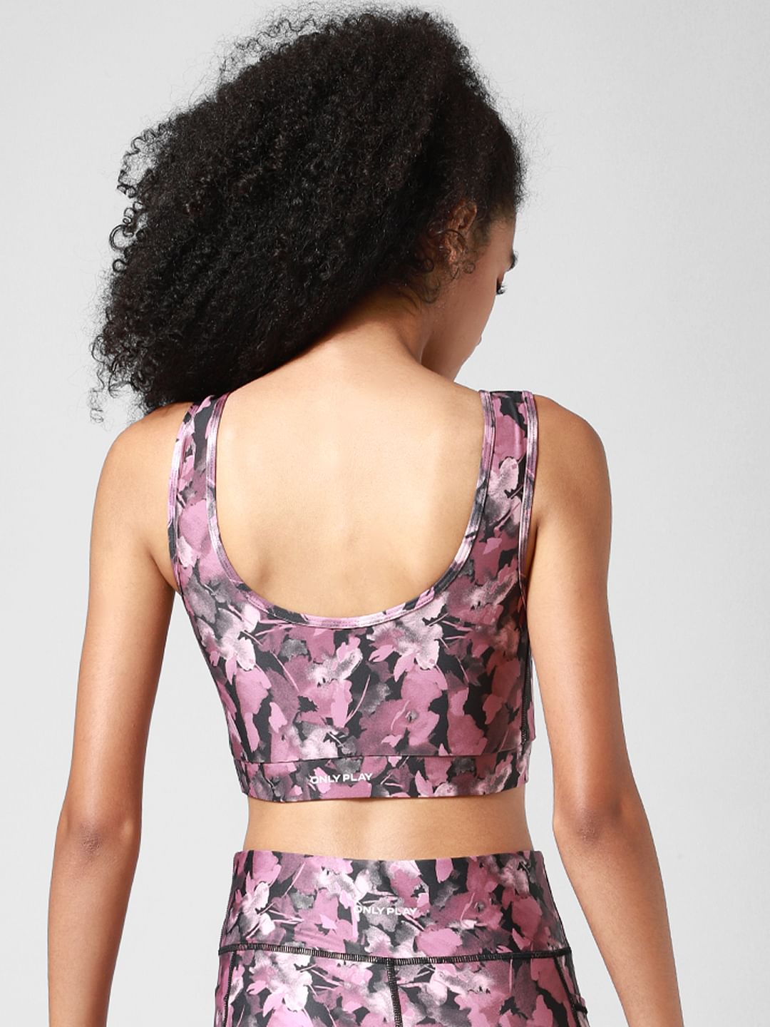 Black Floral Co-Ord Sports Bra