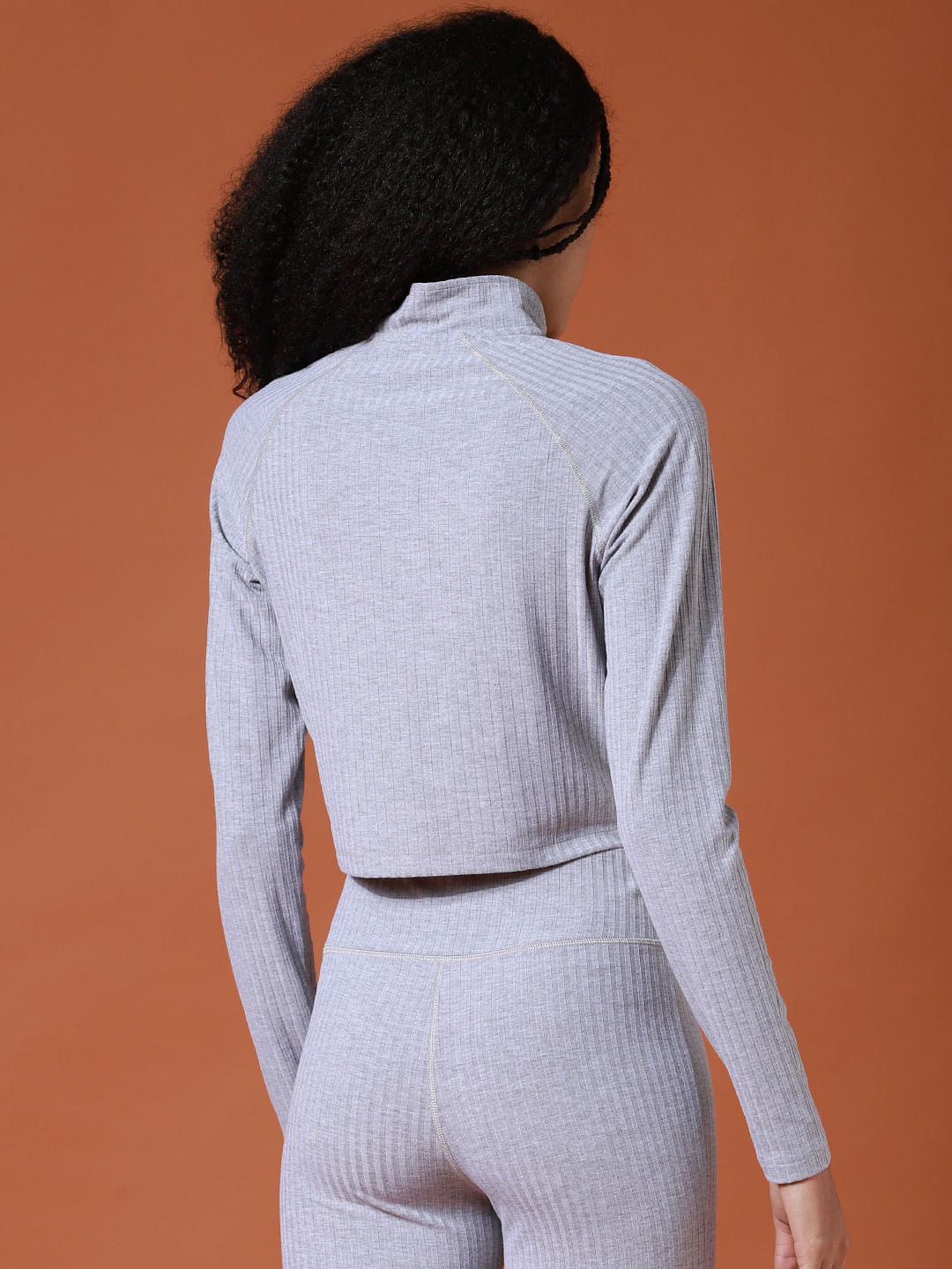 Play Grey Ribbed Co-Ord Training Top