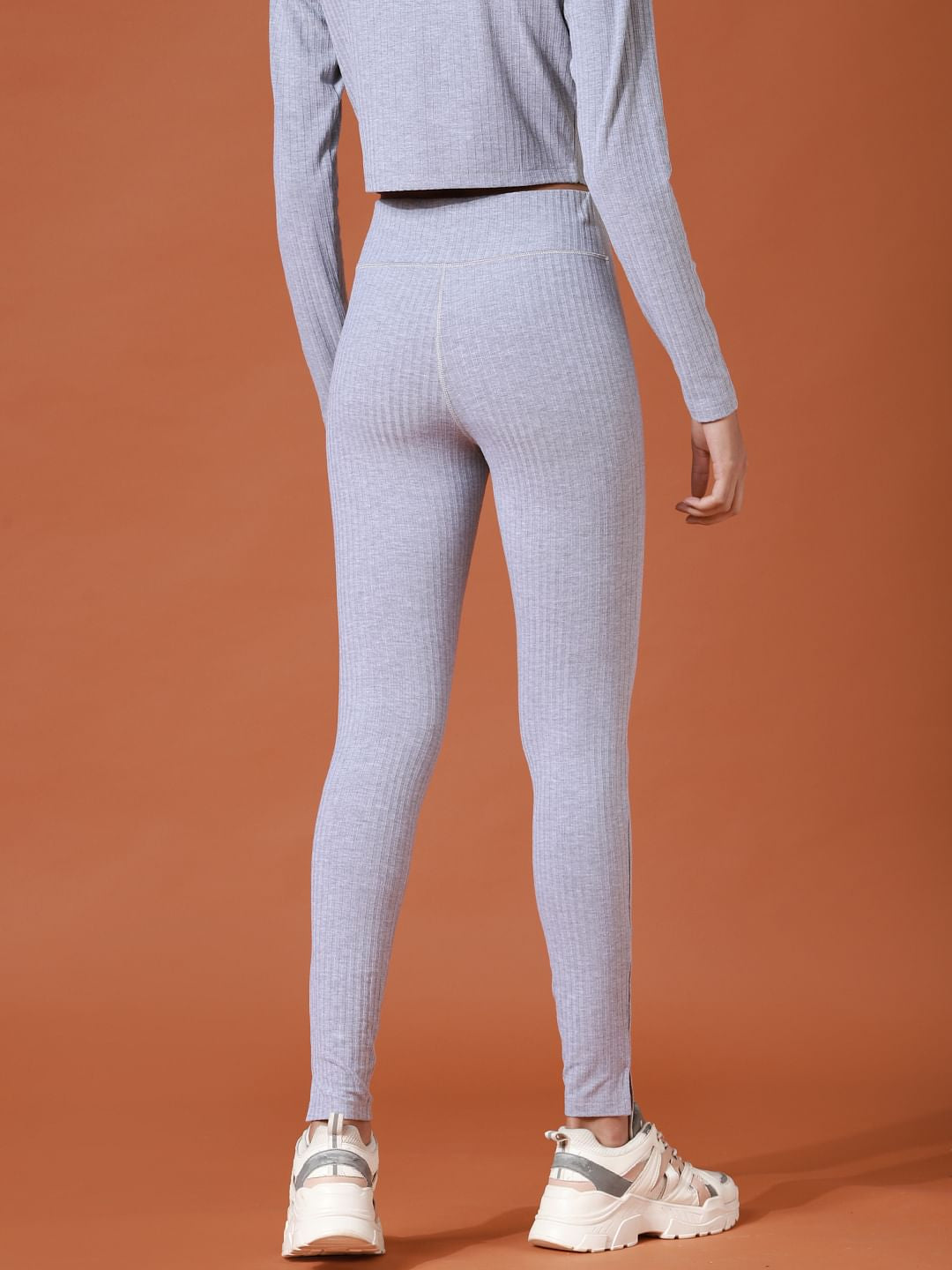 Play Grey High Rise Ribbed Co-Ord Leggings