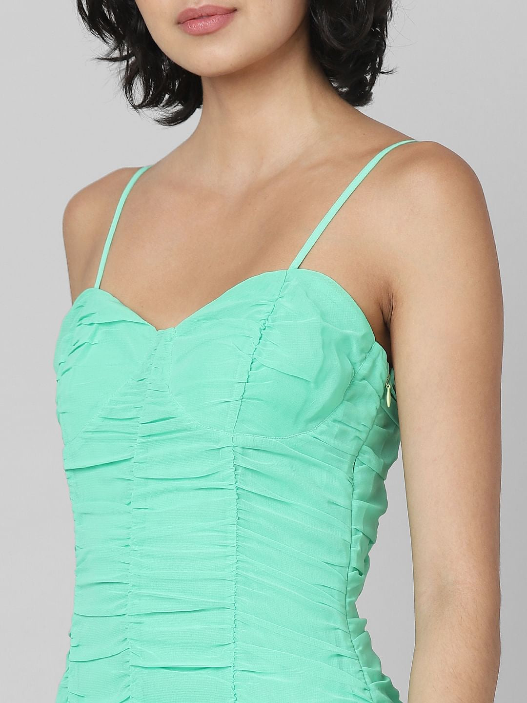 Green Ruched Bodycon Dress