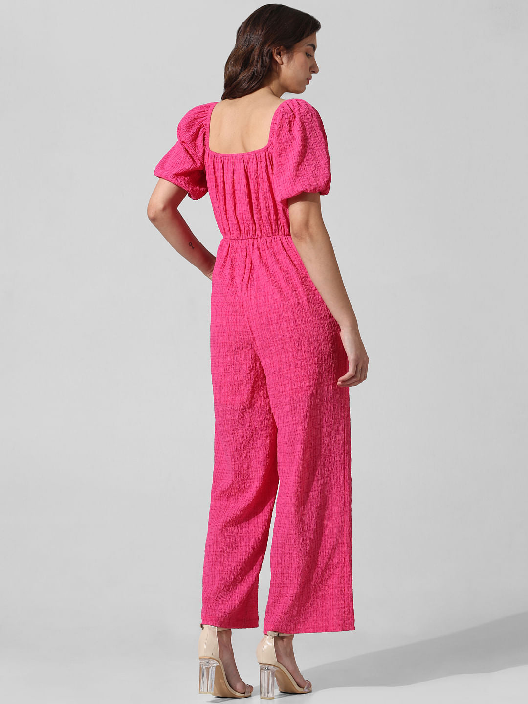 Pink Tie-Detail Jumpsuit