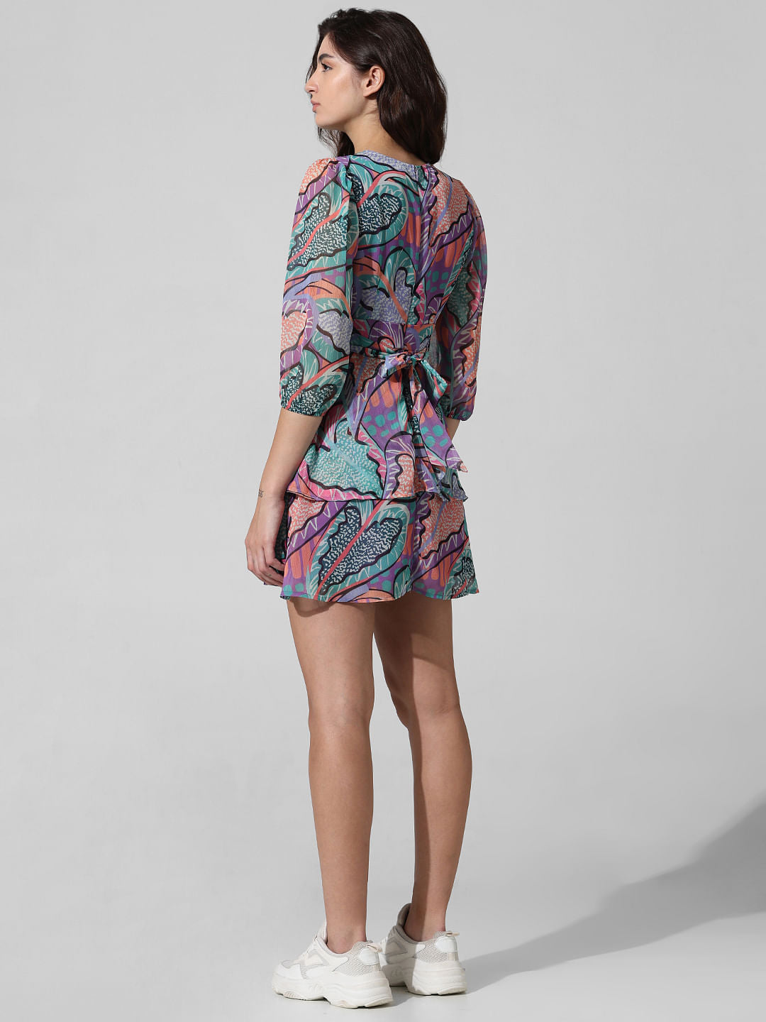 Multi-Colour Printed Mini Dress
