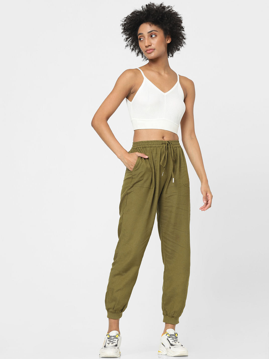Green Mid Rise Joggers