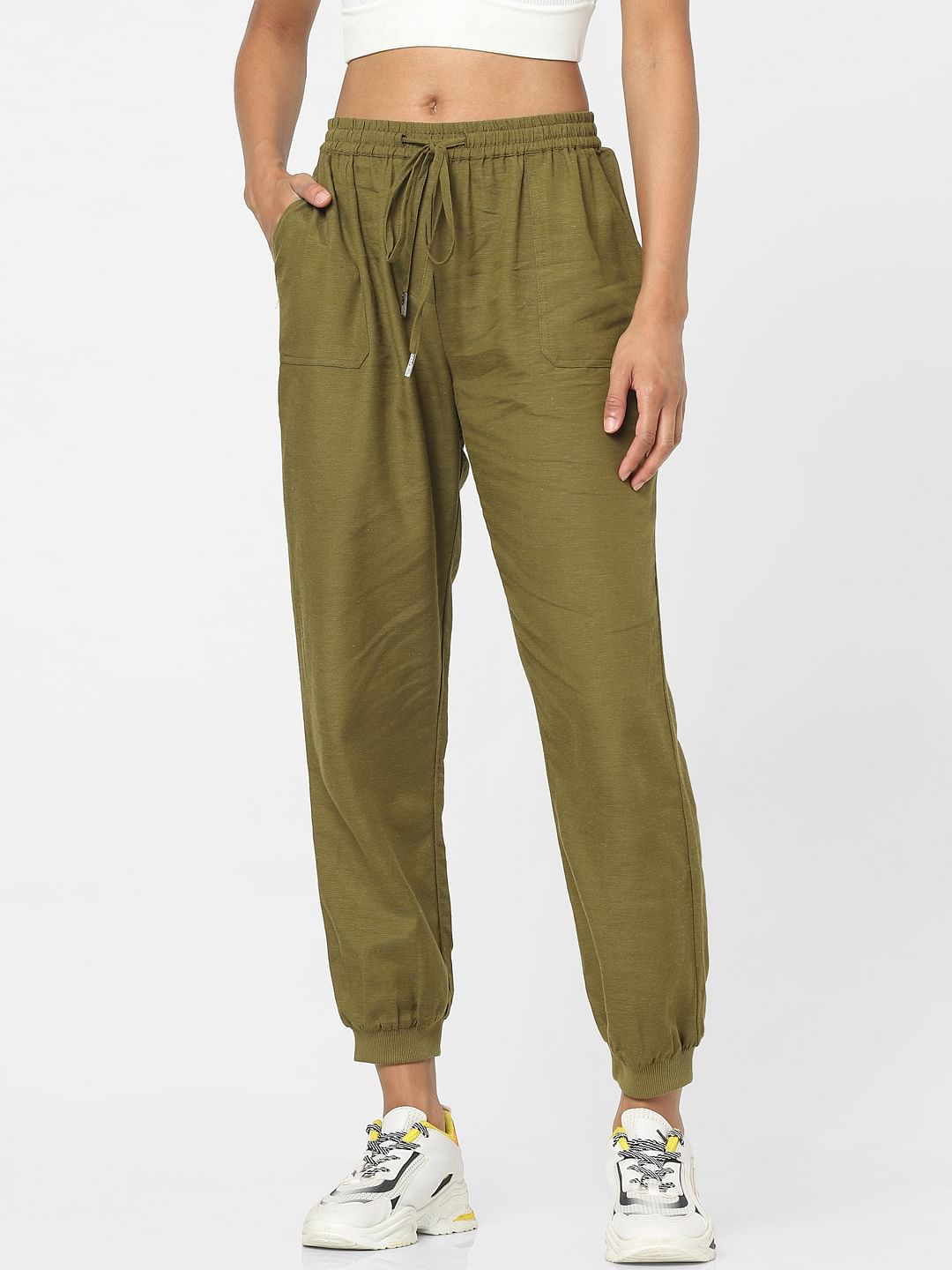Green Mid Rise Joggers