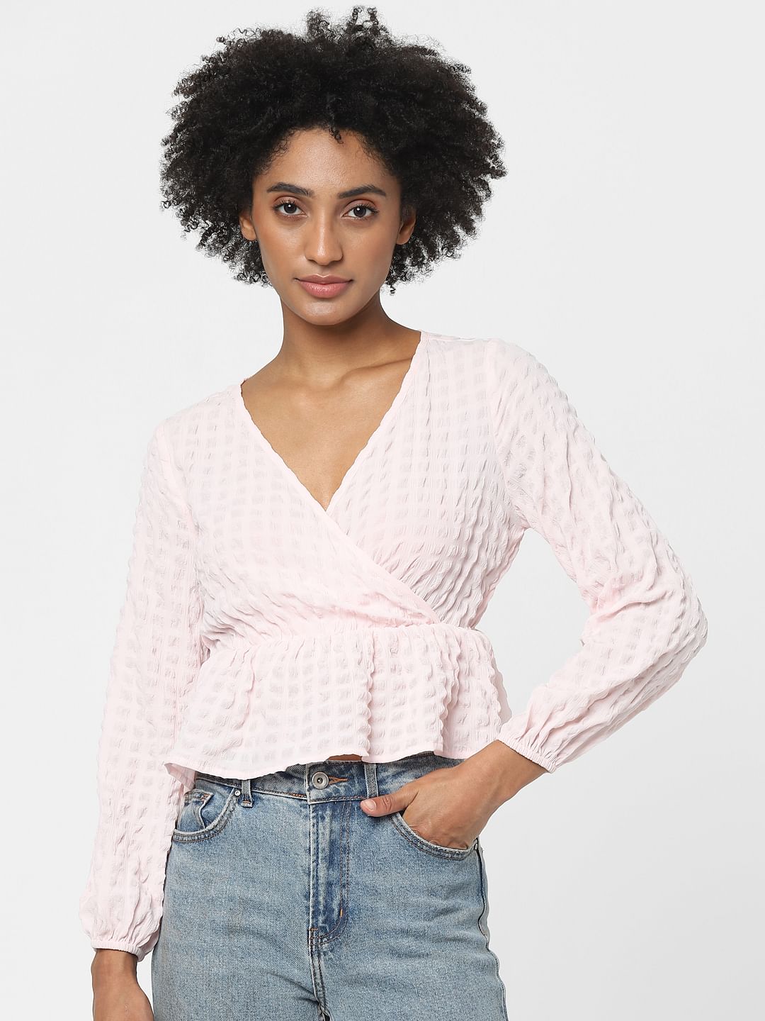 Pink Peplum Crop Top