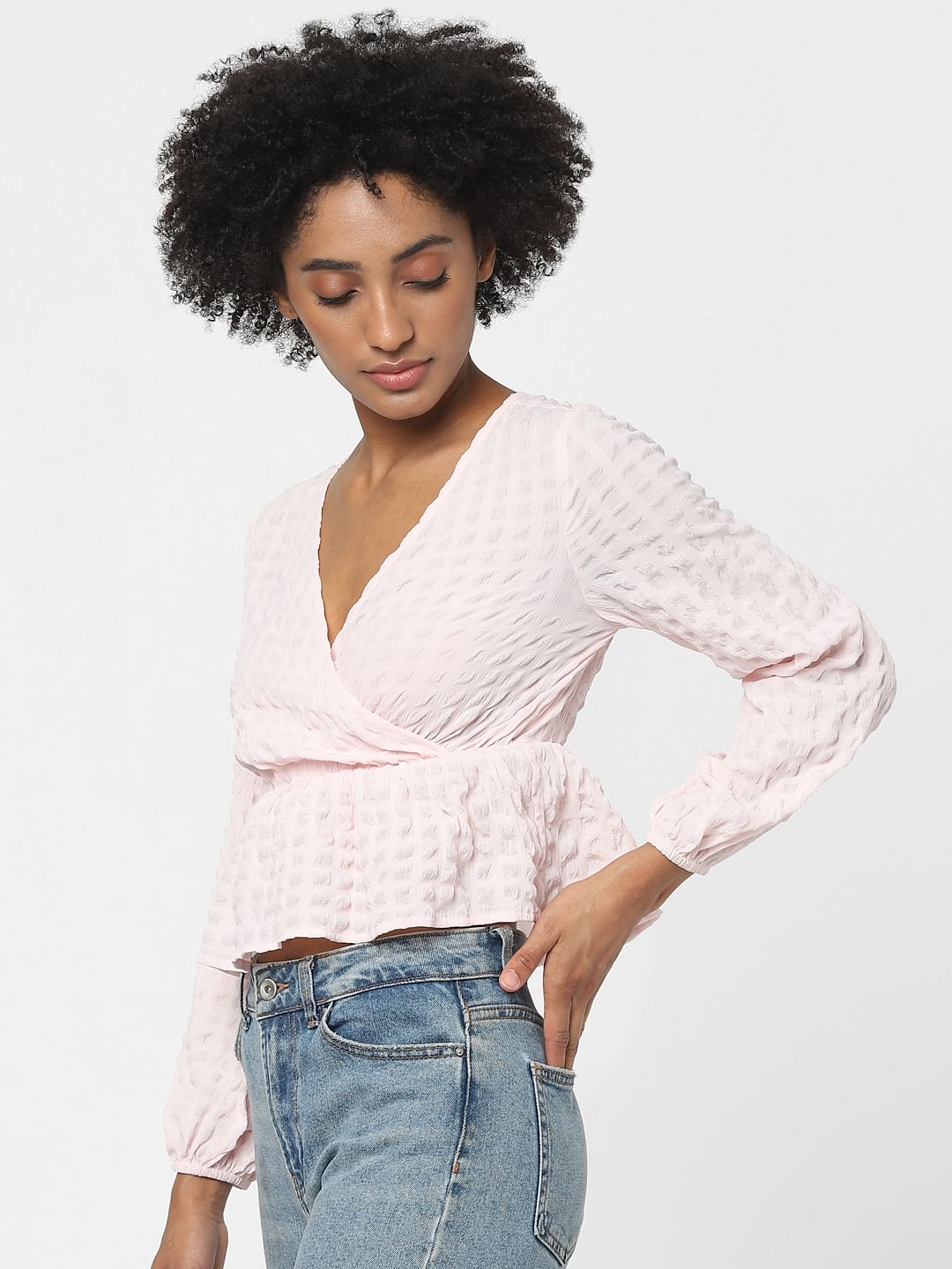 Pink Peplum Crop Top