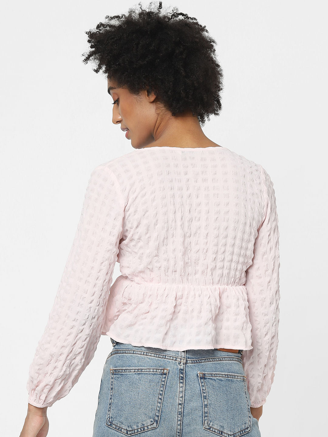 Pink Peplum Crop Top